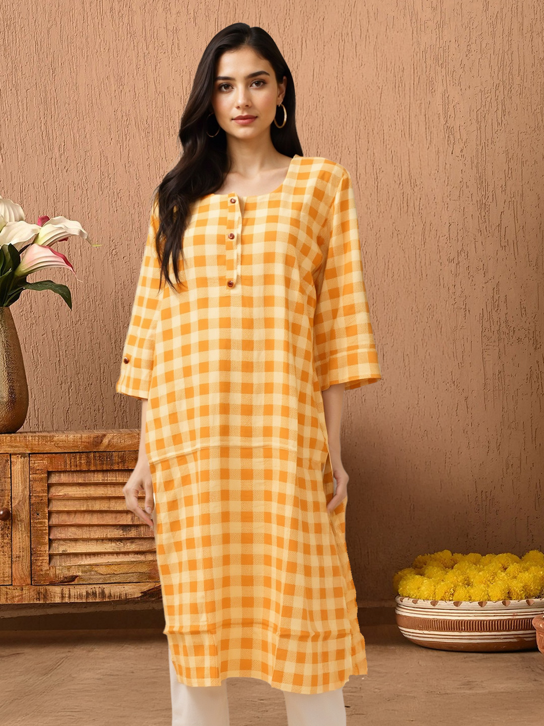 Picture of Sunny Vibes Checkered Kurta